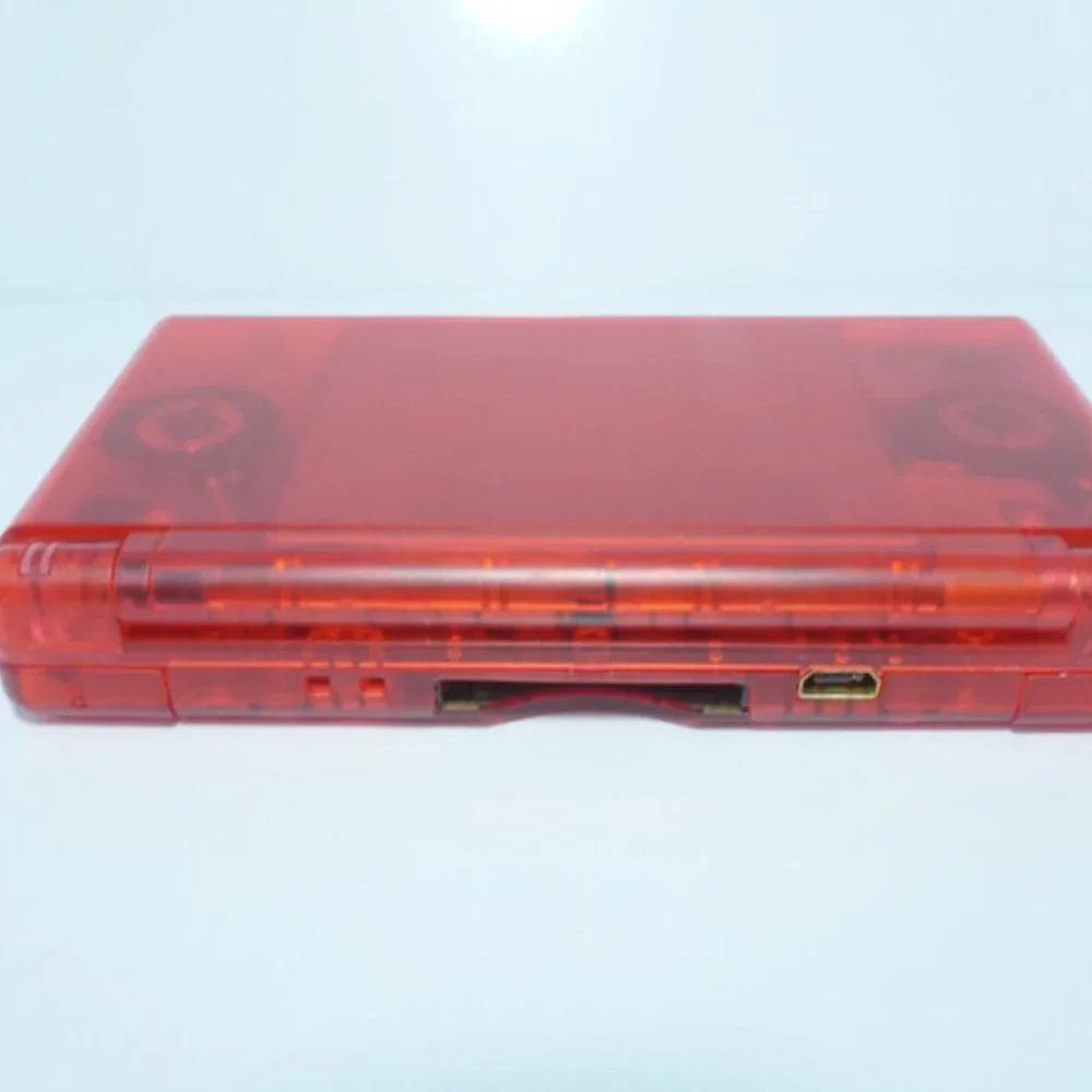 Nintendo DS Lite Transparent Clear Red Handheld System with Charger and Stylus